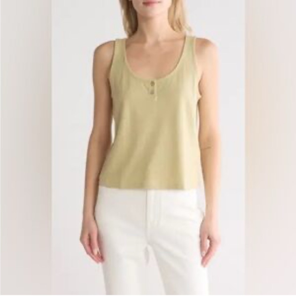 Madewell Tie Shoulder Tank Top M Coastal Resortwear Beach Vacation Quiet Luxury